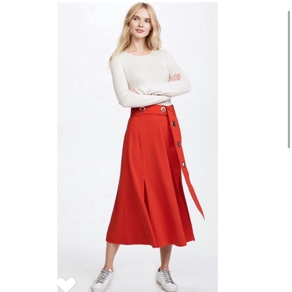 Derek Lam 10 Crosby Belted Midi Skirt.